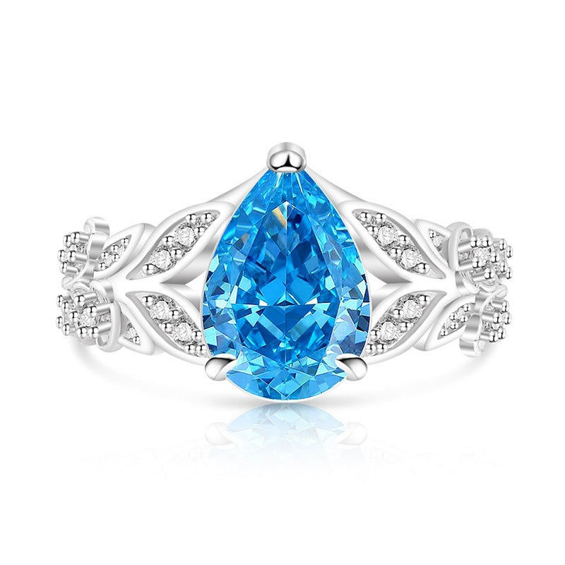 Real Gold Plated Copper Flowers Cutting Ring For Women In Multicolor