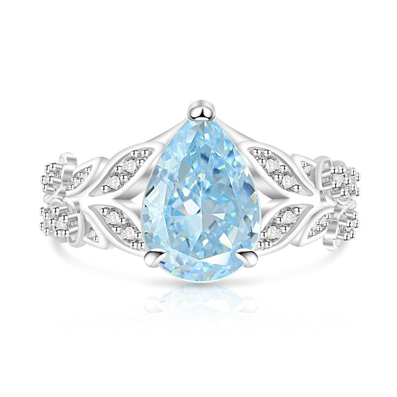 Real Gold Plated Copper Flowers Cutting Ring For Women In Multicolor