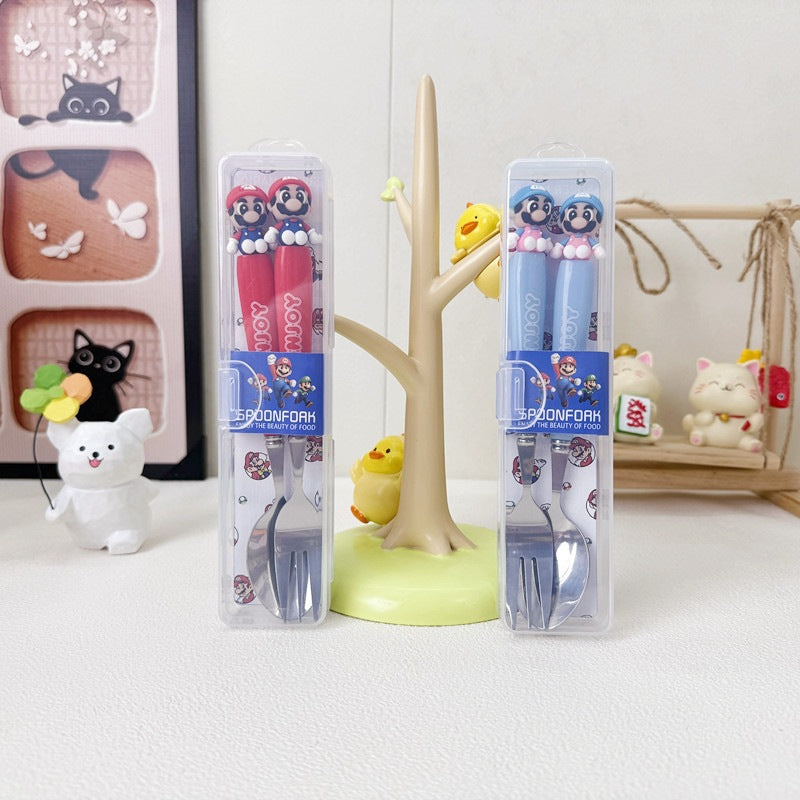 Cartoon Birthday Tableware Set Featuring Western Cutlery With Knife, Fork, And Spoon For Kids