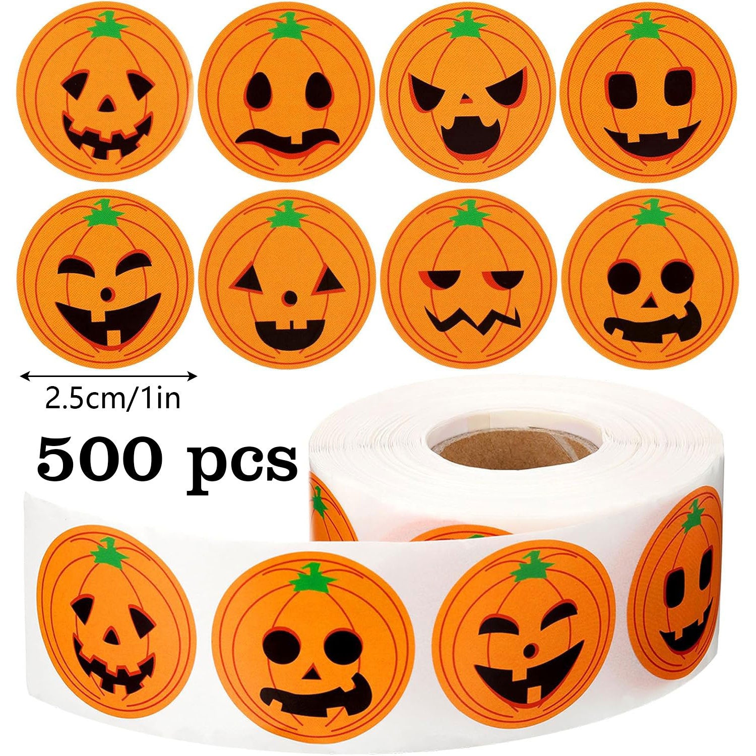Halloween Pumpkin Stickers In Festive PVC Self-Adhesive Material For Seasonal Decoration