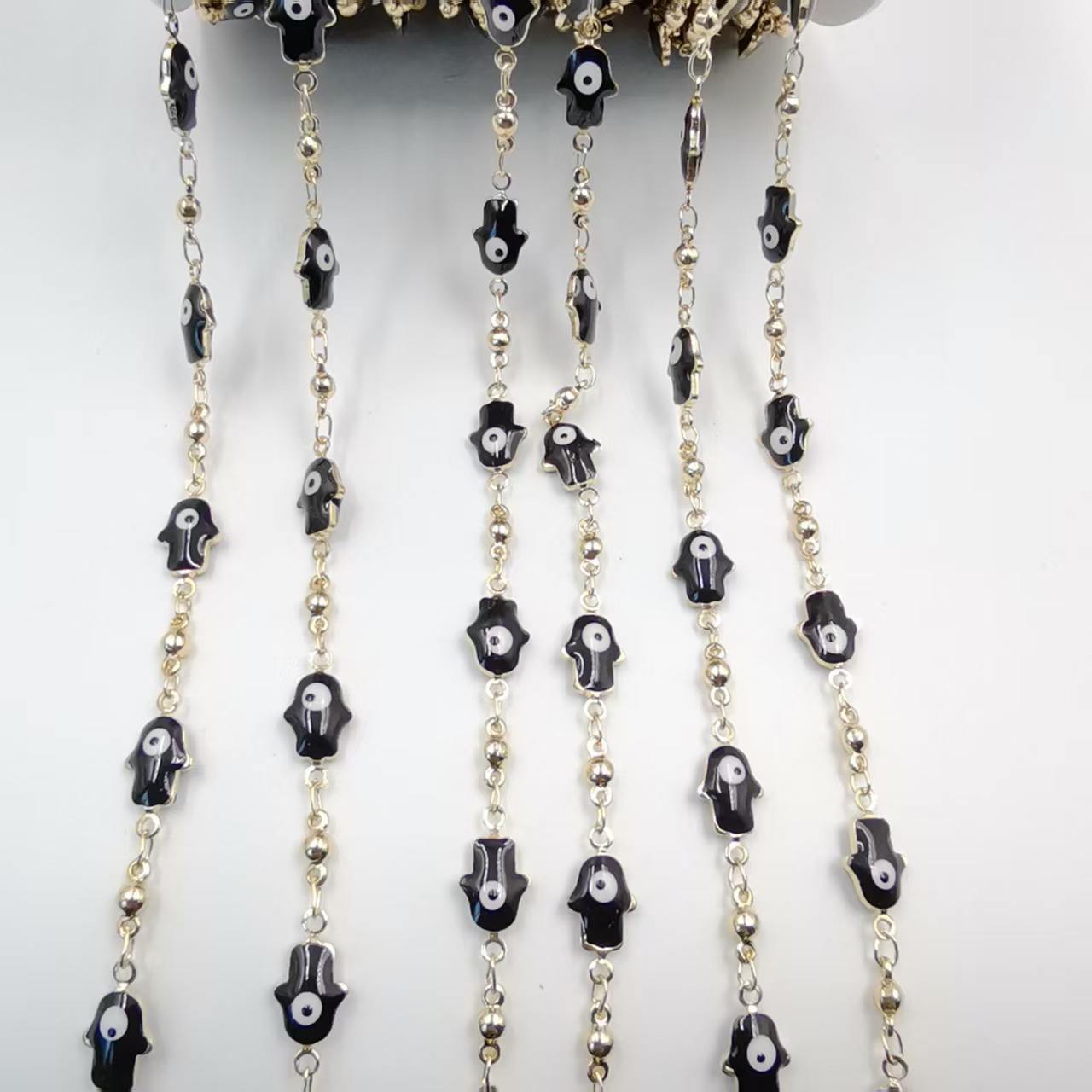 Devil's Eye Electroplated Copper Chain Featuring Handmade Chain Style With Electroplated Finish
