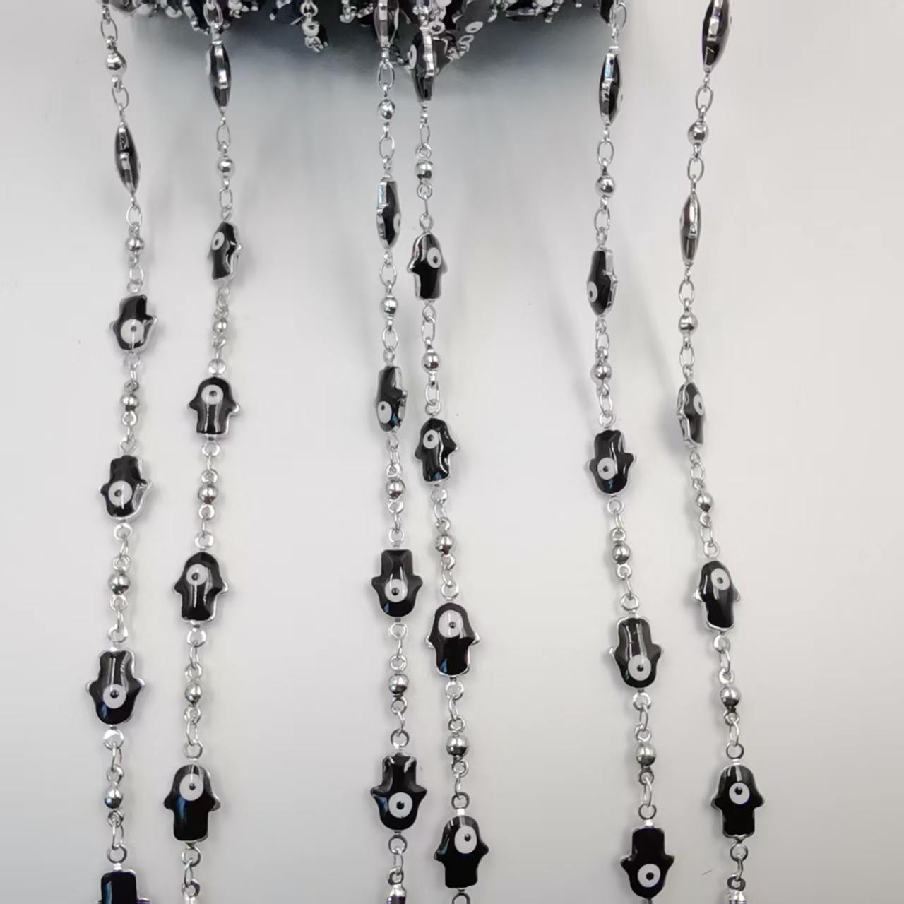 Devil's Eye Electroplated Copper Chain Featuring Handmade Chain Style With Electroplated Finish