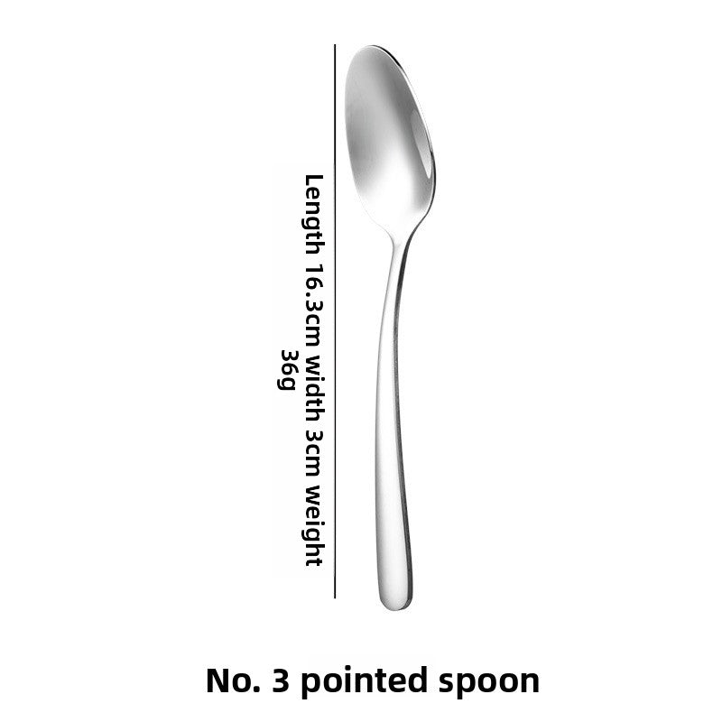 Elegant Solid Color Tableware Set With 304 Stainless Steel Inner Liner, Featuring Western Cutlery Knives, Forks, And Spoons