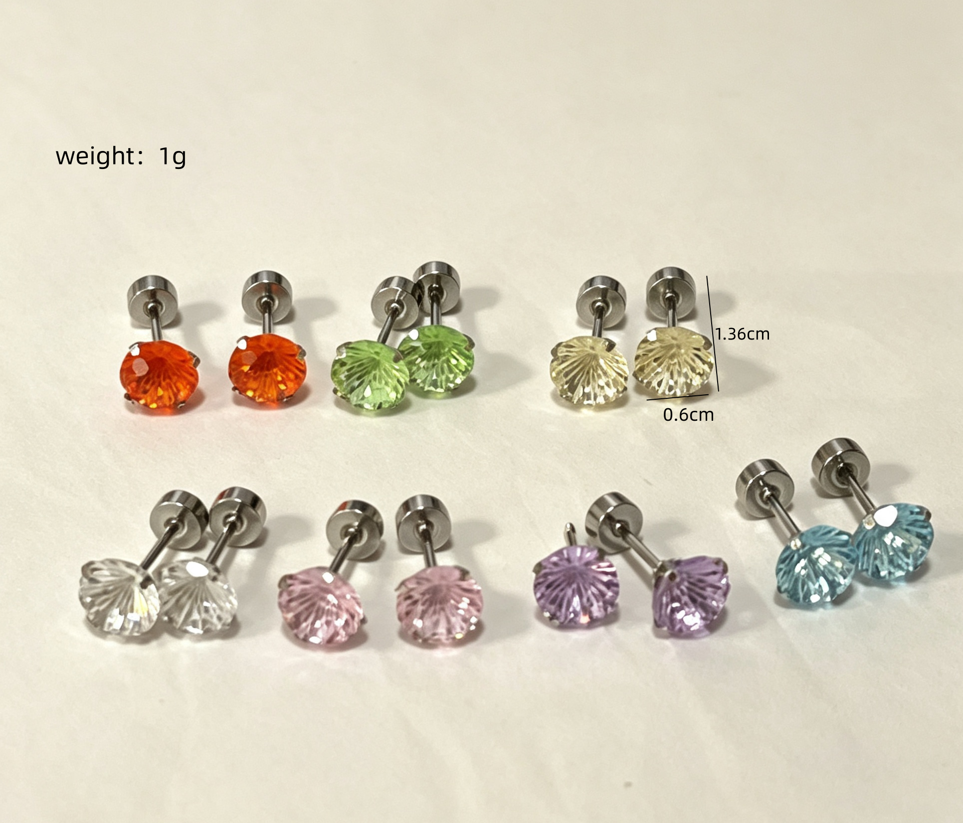 Geometric New Style Stud Earrings For Women, Waterproof Non Tarnish Alloy With Zircon Inlay, 0.03µm-0.05µm Coating Thickness