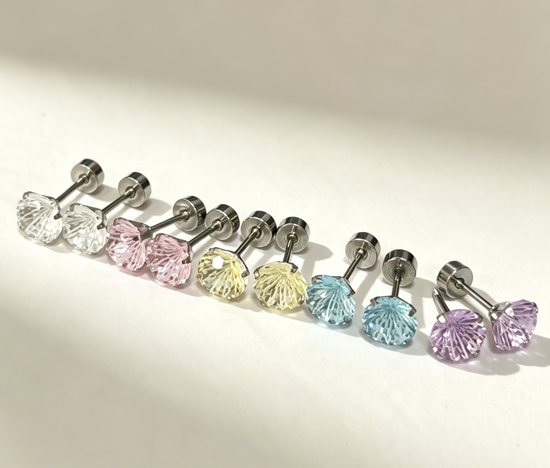 Geometric New Style Stud Earrings For Women, Waterproof Non Tarnish Alloy With Zircon Inlay, 0.03µm-0.05µm Coating Thickness
