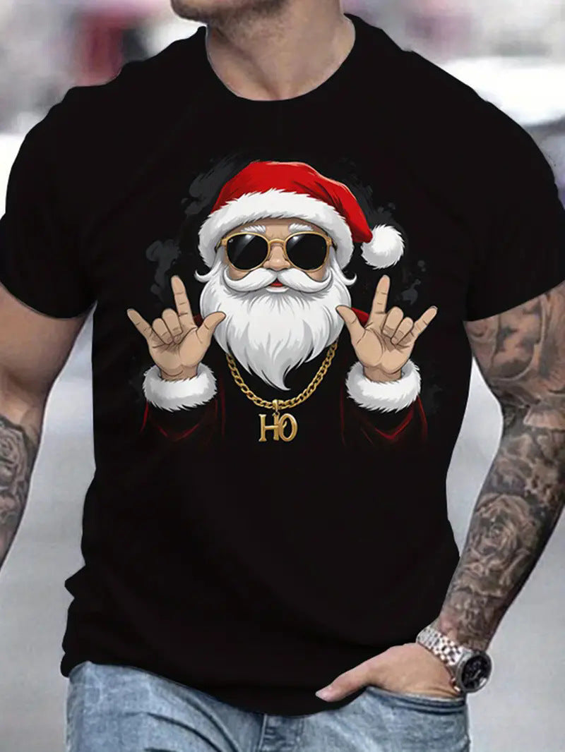 Men's Short Sleeve Cotton T-shirt With Printing, Pullover Style
