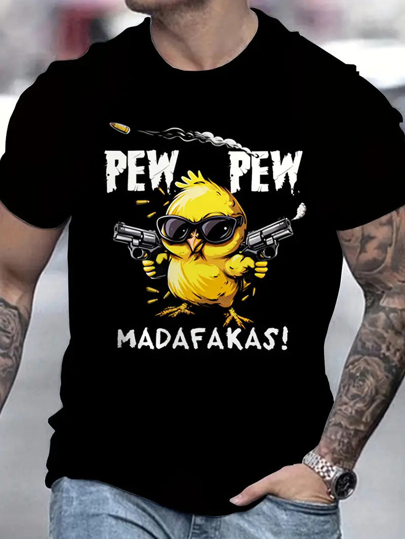 Men's Short Sleeve Cotton T-shirt With Printing, Pullover Style
