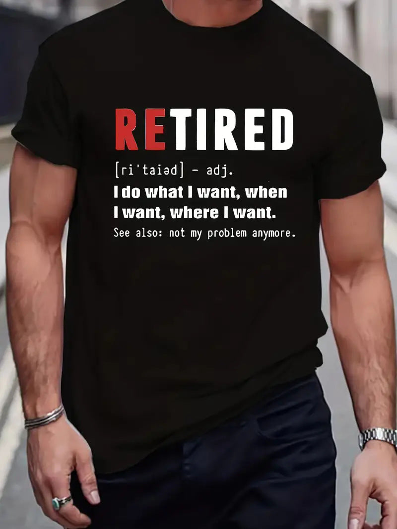 Men's Short Sleeve Cotton T-shirt With Printing, Pullover Style