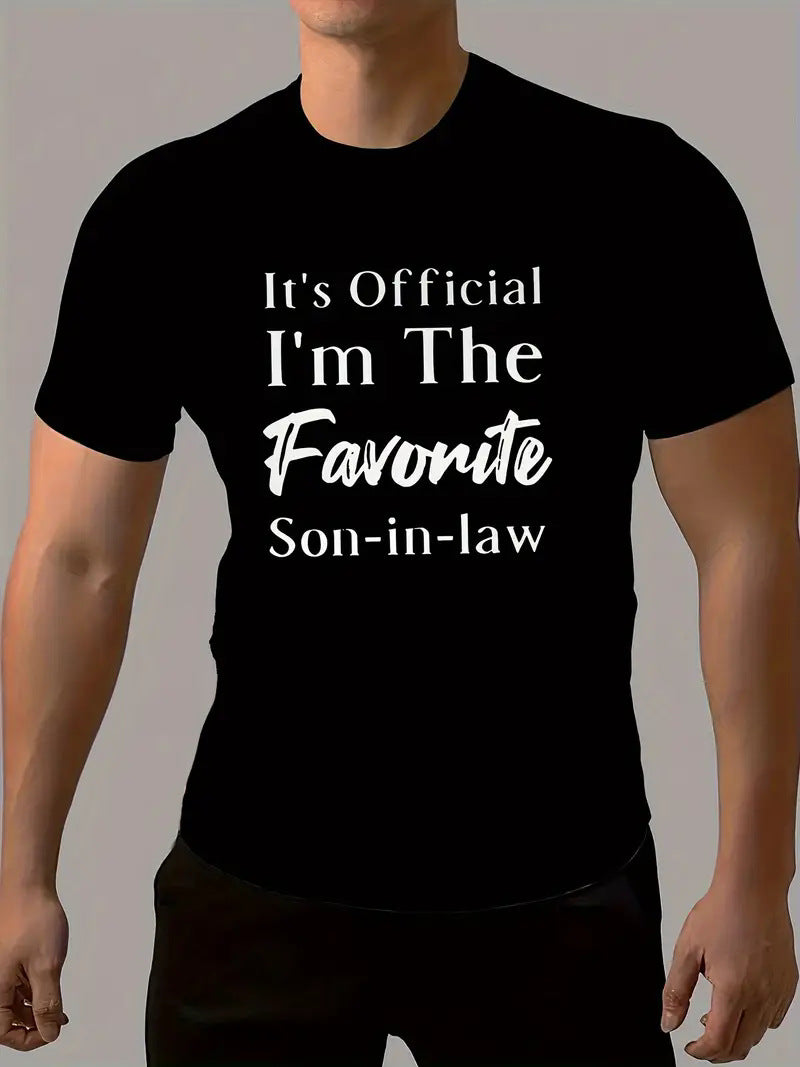 Men's Short Sleeve Cotton T-shirt With Printing, Pullover Style