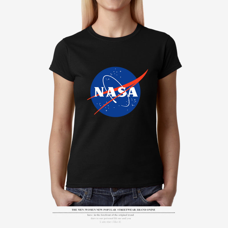 Astronaut Casual Short Sleeve T-shirt In Cotton Featuring Printing