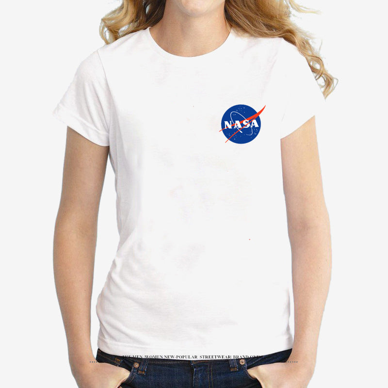 Astronaut Casual Short Sleeve T-shirt In Cotton Featuring Printing