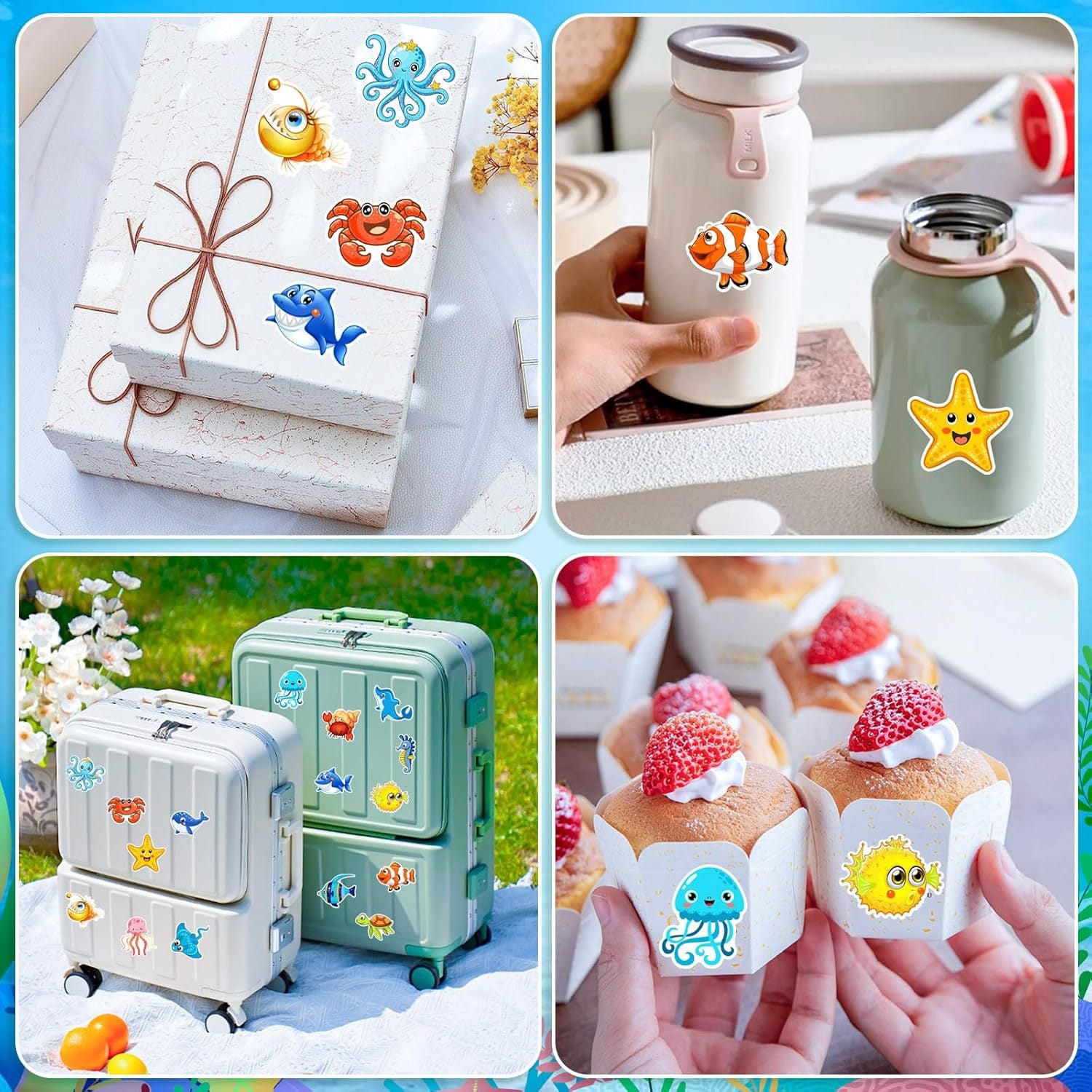 Ocean-themed Copper Plate Stickers For School Use, Featuring Durable And Decorative Designs