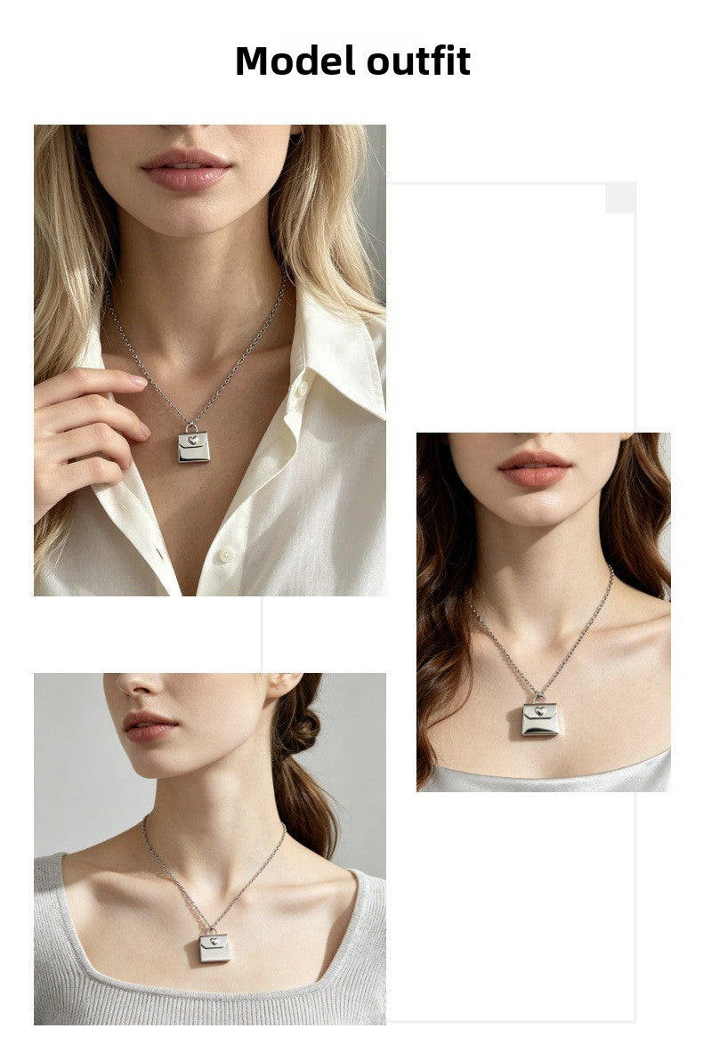 Heart Shape Necklace For Women In Steel Color, 304 Stainless Steel With Cable Chain, PVD Coated And Real Gold Plated