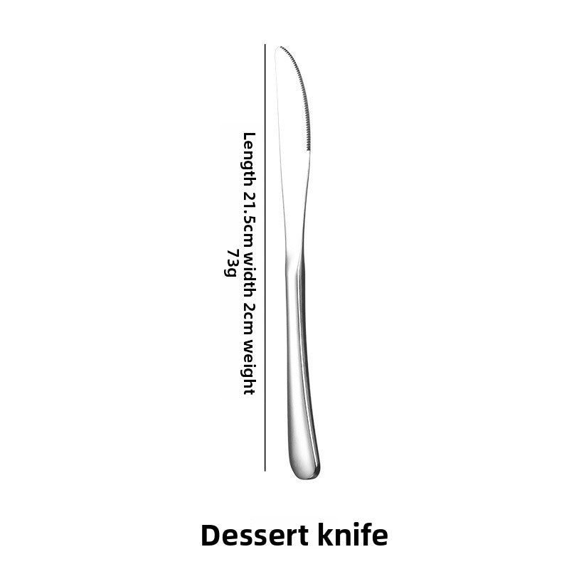 Elegant Solid Color Tableware Set With 304 Stainless Steel Inner Liner, Featuring Western Cutlery Knives, Forks, And Spoons
