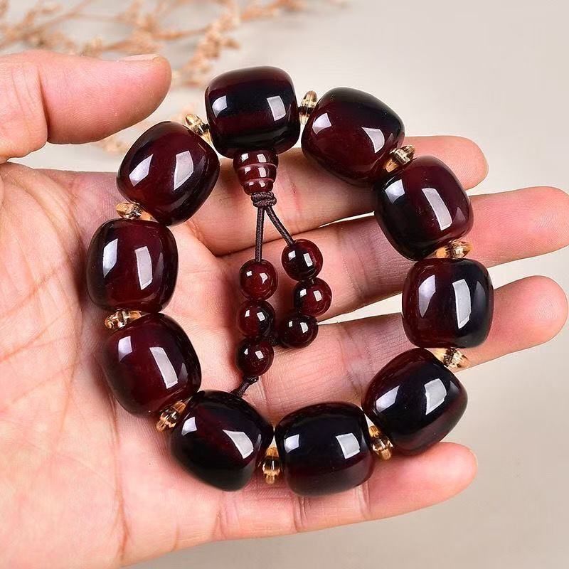 Ethnic Style Resin Rosary Horns With Polished Craftsmanship, Unisex Beaded Bracelet For Travel