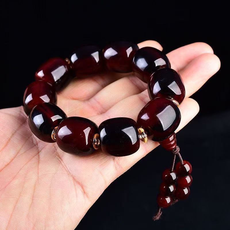 Ethnic Style Resin Rosary Horns With Polished Craftsmanship, Unisex Beaded Bracelet For Travel