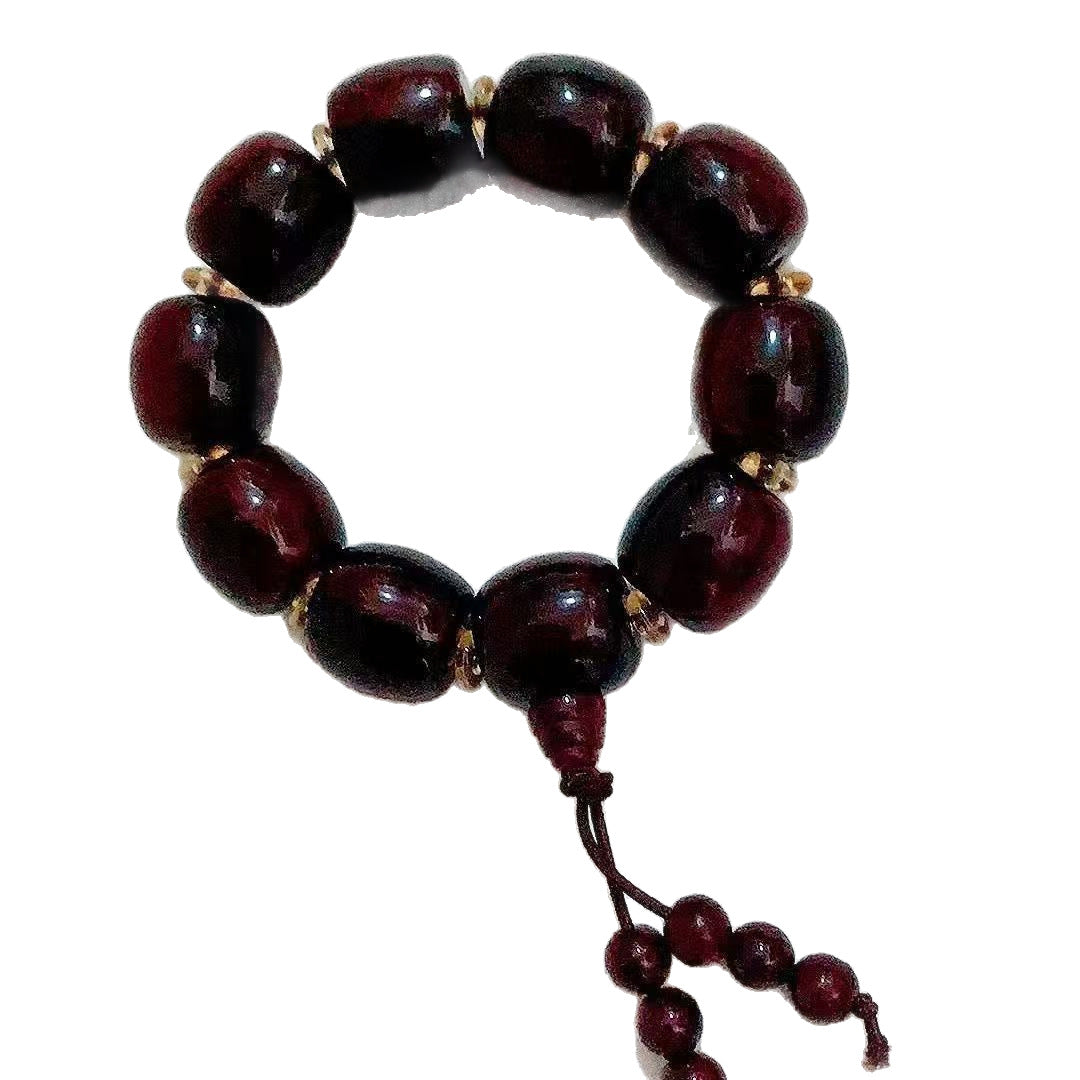 Ethnic Style Resin Rosary Horns With Polished Craftsmanship, Unisex Beaded Bracelet For Travel
