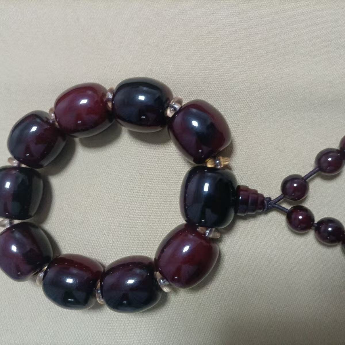 Ethnic Style Resin Rosary Horns With Polished Craftsmanship, Unisex Beaded Bracelet For Travel