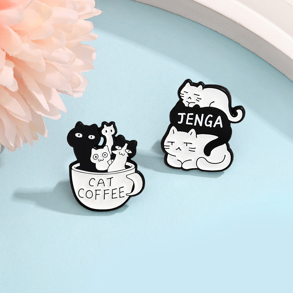 Cat Pin Made Of Alloy Featuring Stoving Varnish Finish