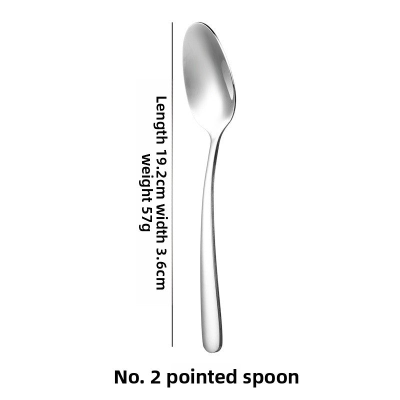 Elegant Solid Color Tableware Set With 304 Stainless Steel Inner Liner, Featuring Western Cutlery Knives, Forks, And Spoons