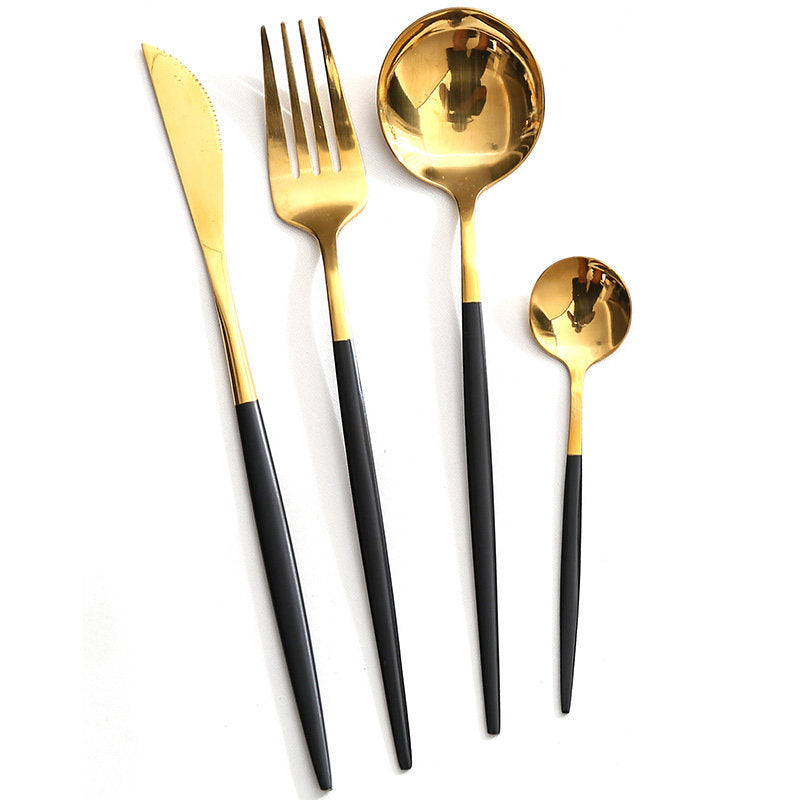 Elegant Tableware Set Featuring Western Cutlery With Knife, Fork, And Spoon For Dining
