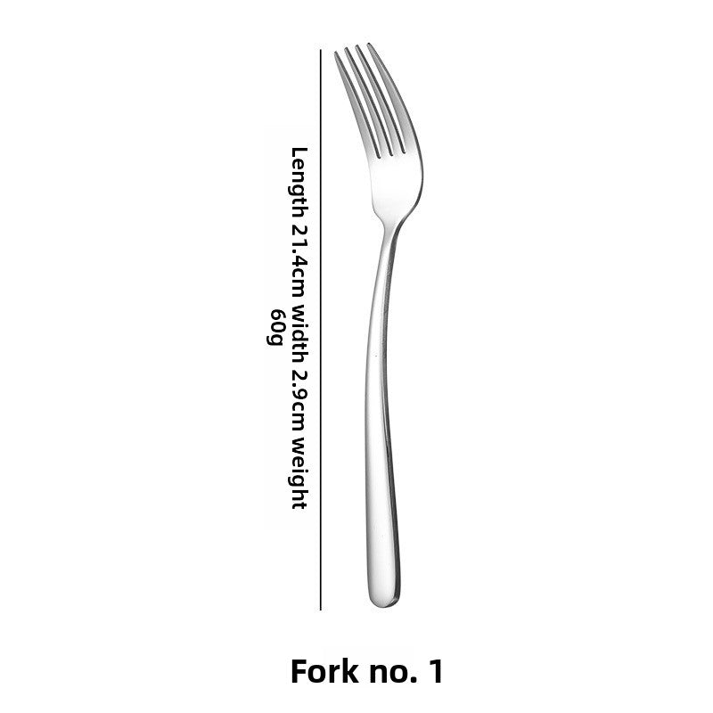 Elegant Solid Color Tableware Set With 304 Stainless Steel Inner Liner, Featuring Western Cutlery Knives, Forks, And Spoons