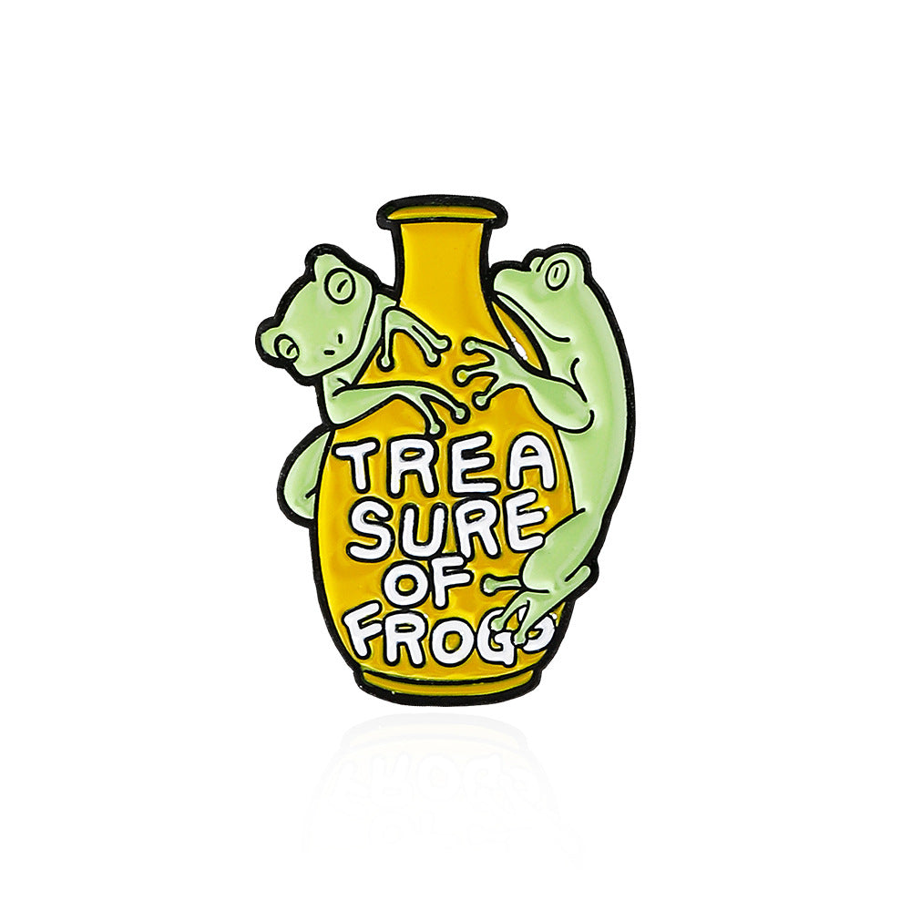 Frog Pin Made Of Alloy Featuring Stoving Varnish Craftsmanship