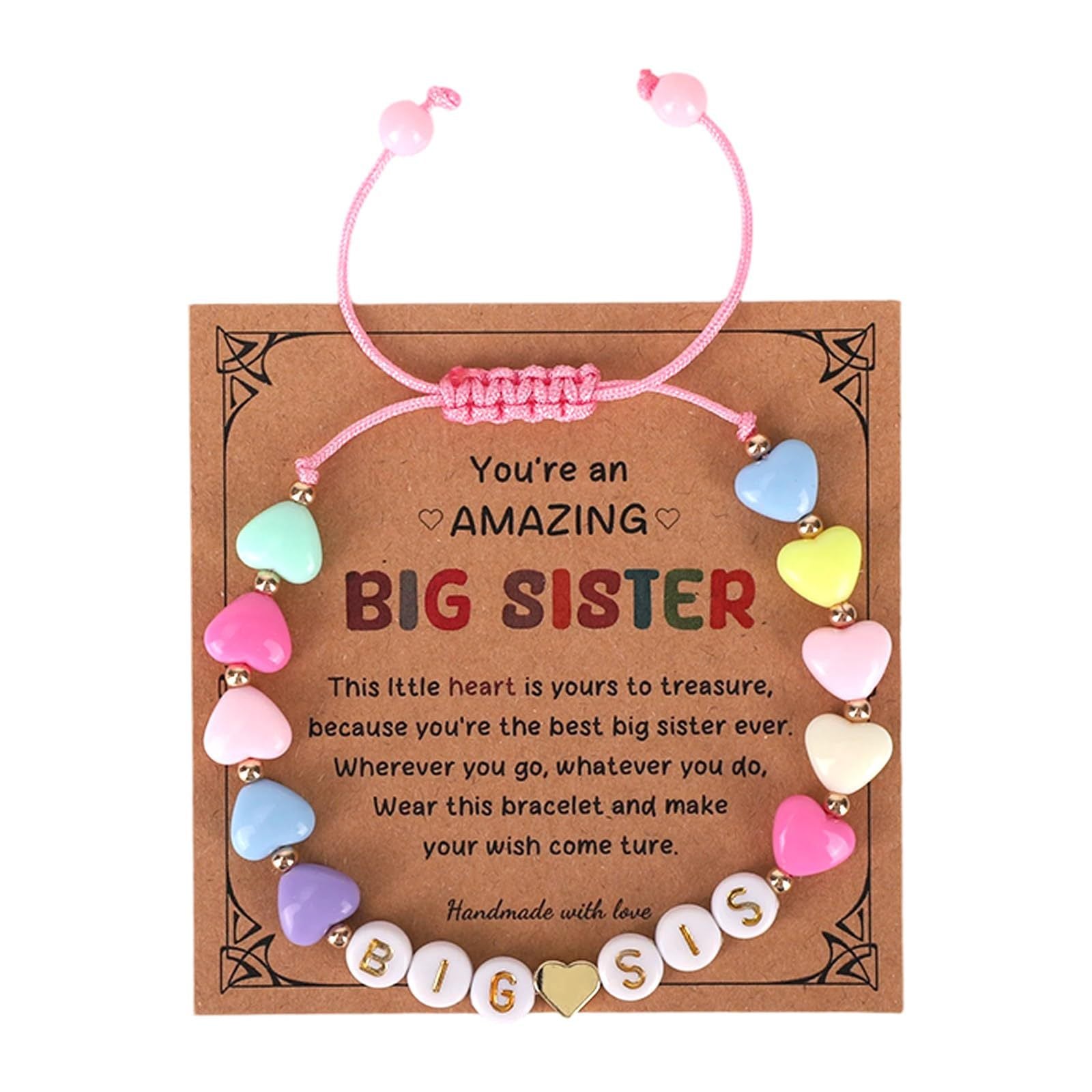 Heart Shape Gold Acrylic Bracelet For Women In Simple Style With Acrylic Inlay And Slider Chain