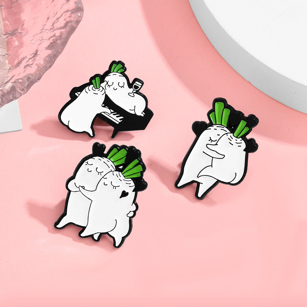 Cartoon Character Pin Made Of Alloy Featuring Stoving Varnish Finish