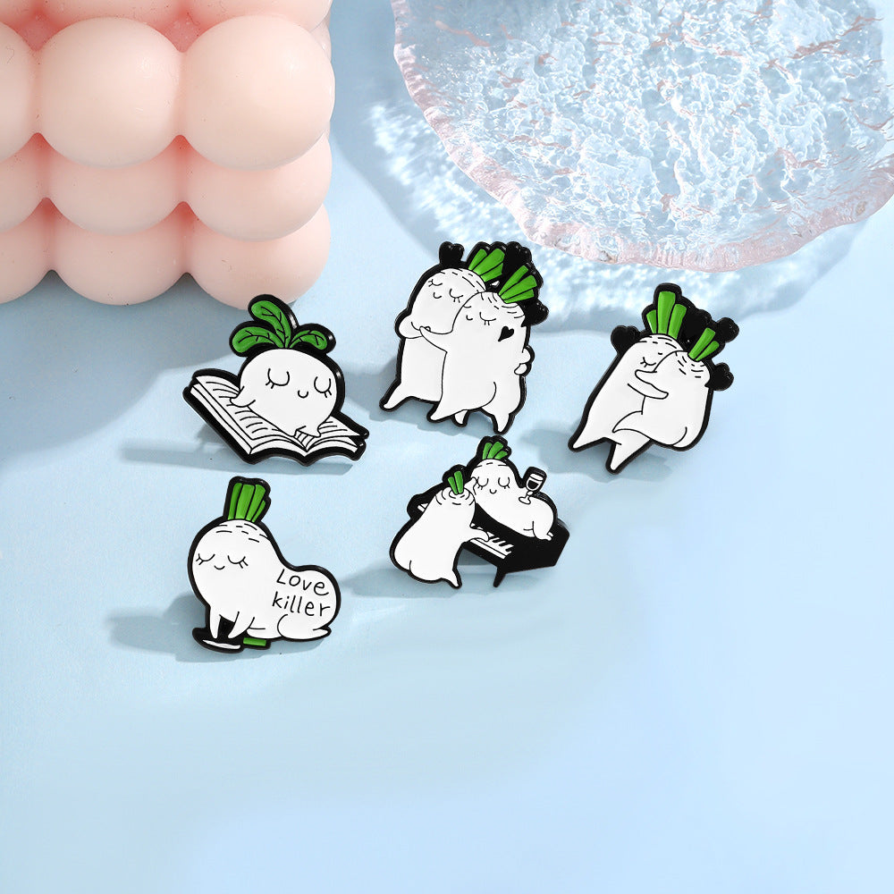 Cartoon Character Pin Made Of Alloy Featuring Stoving Varnish Finish