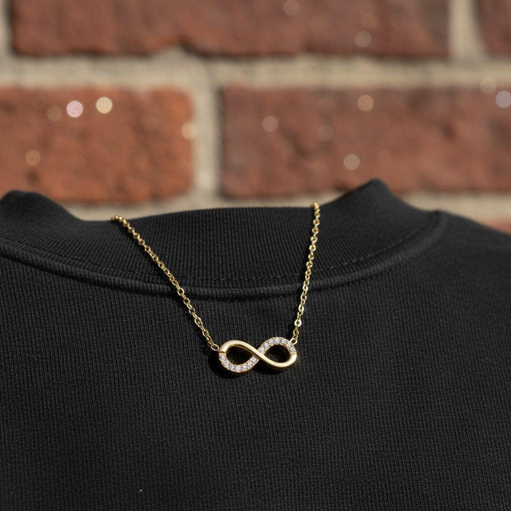 Infinity Bracelet For Women In Simple Style, Made Of Titanium Steel With 18K Real Gold Plating