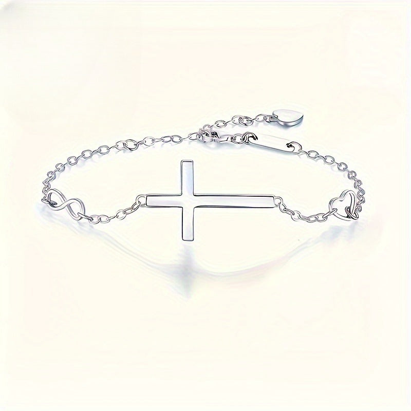 Heart Shape Copper Pendant Bracelet In Simple Style For Women, Available In Silver