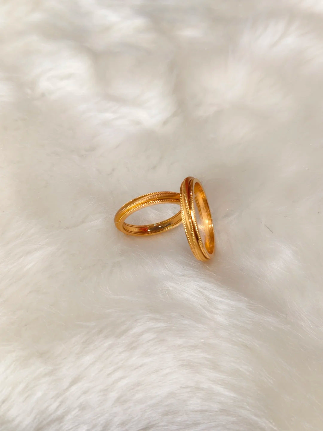Handmade Geometric Sweet Unisex Rings In Gold Featuring Golden Plated Alloy Material