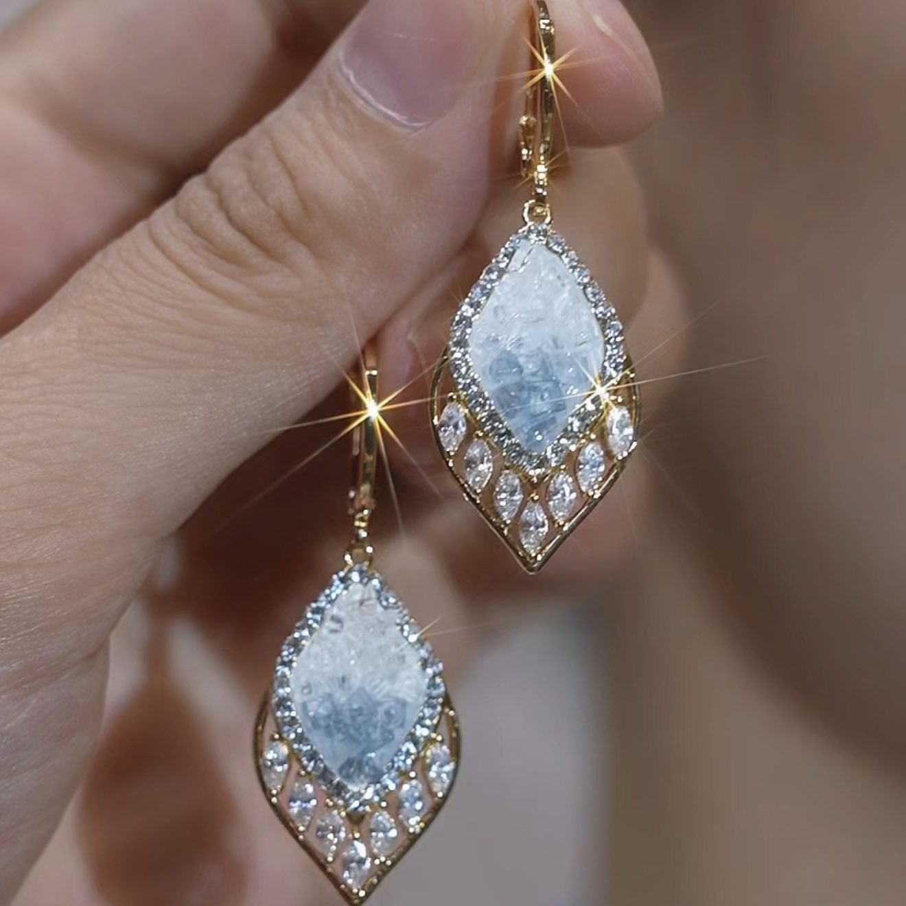 Gold Leaf Earrings For Women Featuring Copper Ear Pins In A Luxurious Style Made Of Alloy