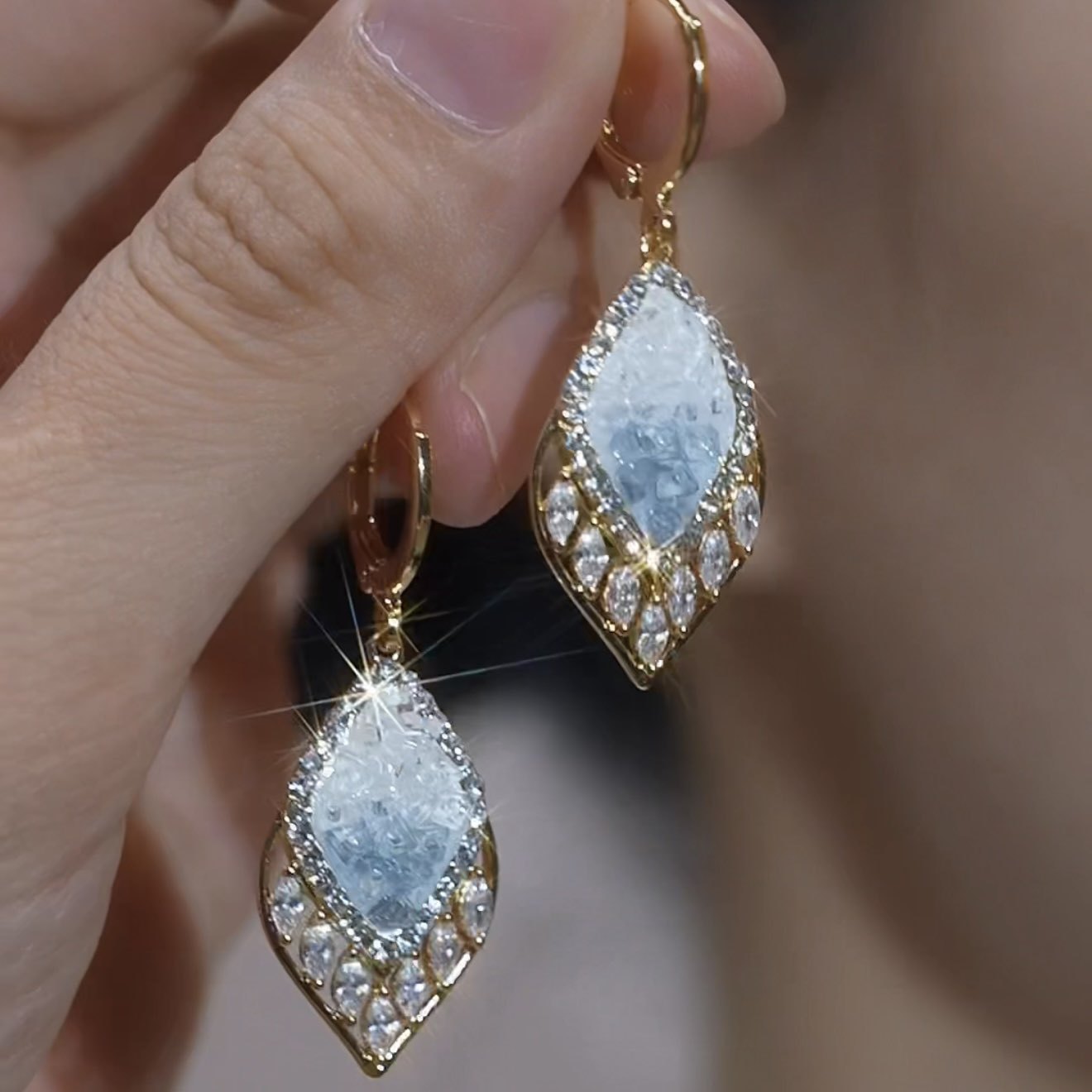 Gold Leaf Earrings For Women Featuring Copper Ear Pins In A Luxurious Style Made Of Alloy