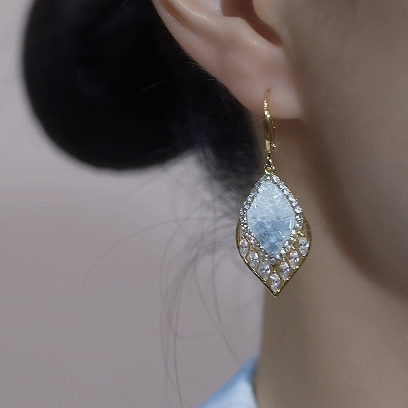 Gold Leaf Earrings For Women Featuring Copper Ear Pins In A Luxurious Style Made Of Alloy
