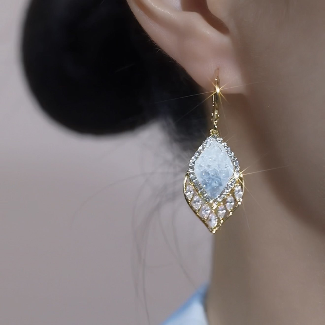 Gold Leaf Earrings For Women Featuring Copper Ear Pins In A Luxurious Style Made Of Alloy