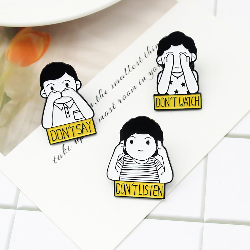 Cartoon Character Pin Made Of Alloy Featuring Stoving Varnish Craft