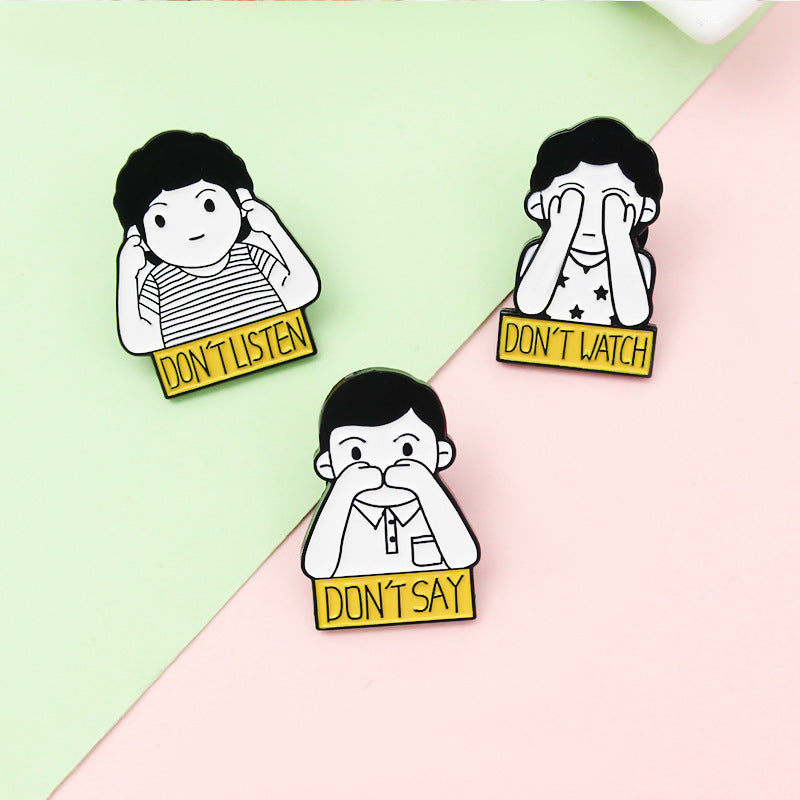 Cartoon Character Pin Made Of Alloy Featuring Stoving Varnish Craft