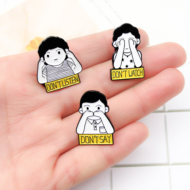 Cartoon Character Pin Made Of Alloy Featuring Stoving Varnish Craft