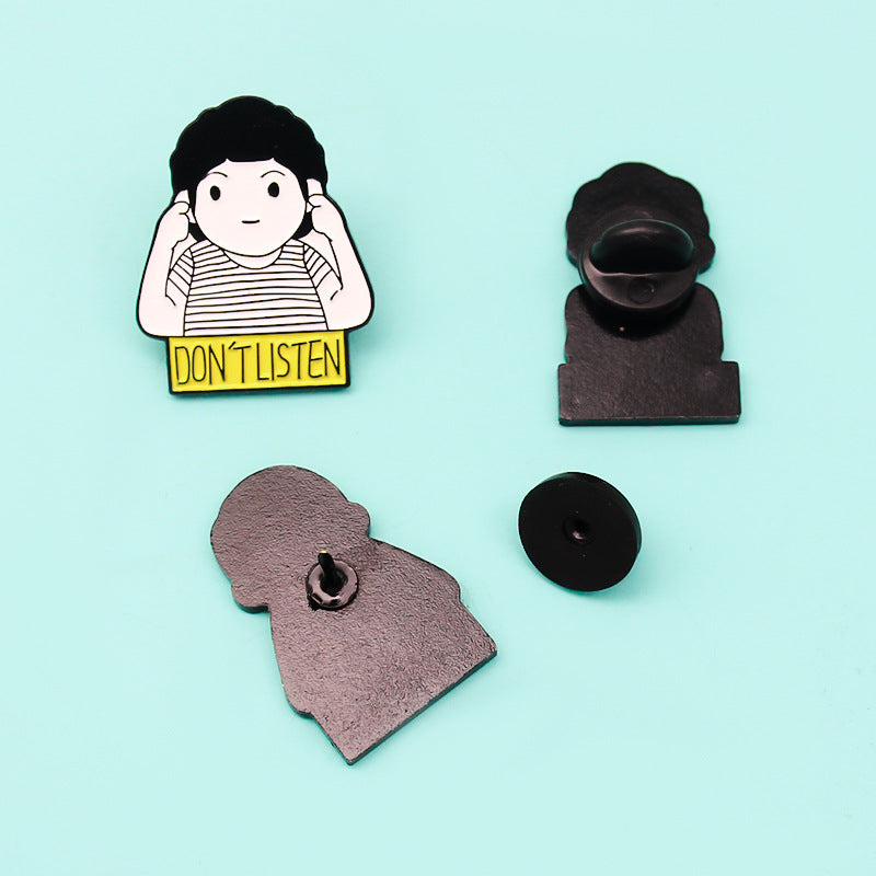 Cartoon Character Pin Made Of Alloy Featuring Stoving Varnish Craft