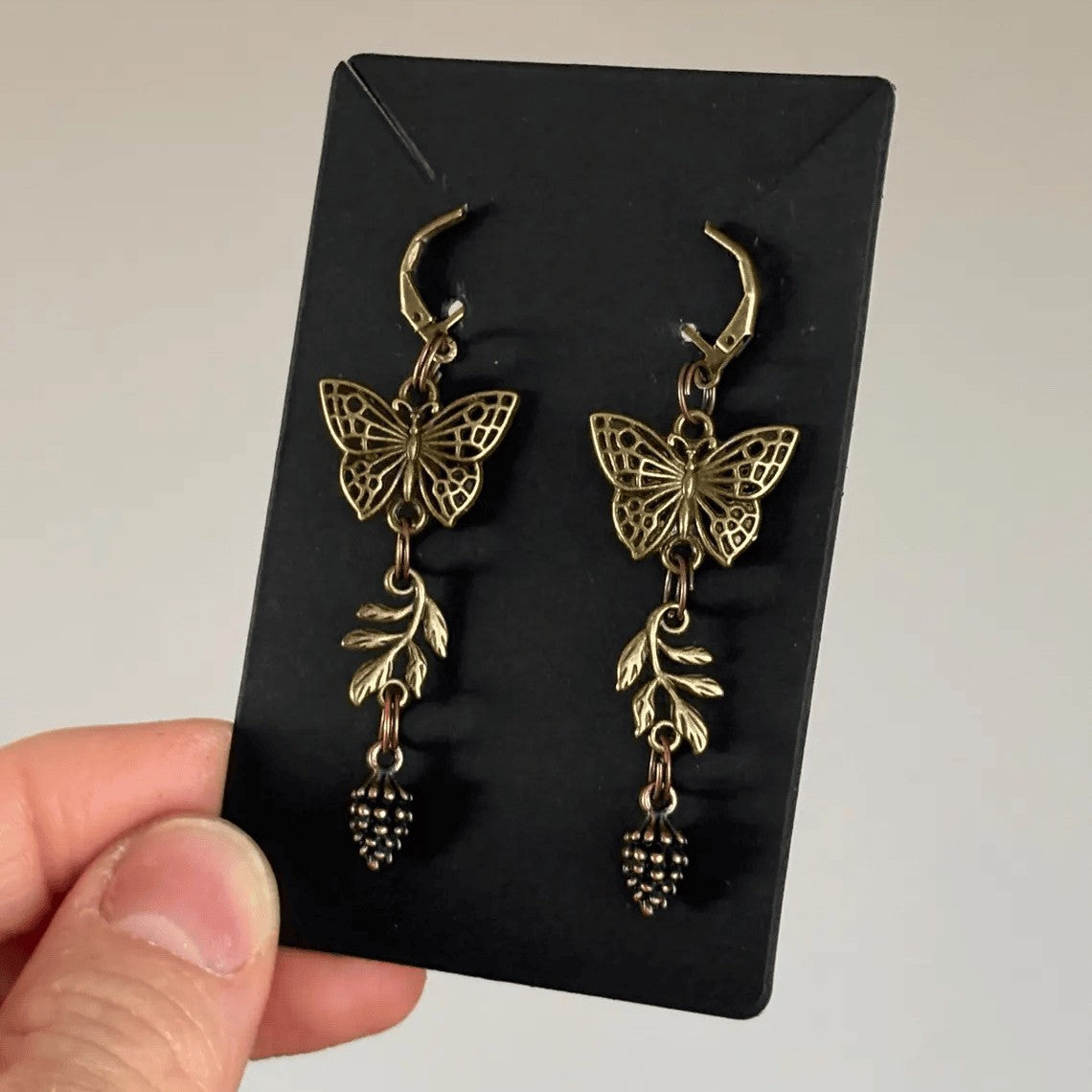 Bohemian Butterfly Dangling Earrings For Women In Bronze Zinc Alloy