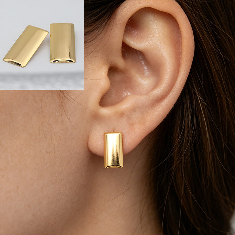 Heart Shape Stud Earrings With Folds In 304 Stainless Steel, Retro Style For Women