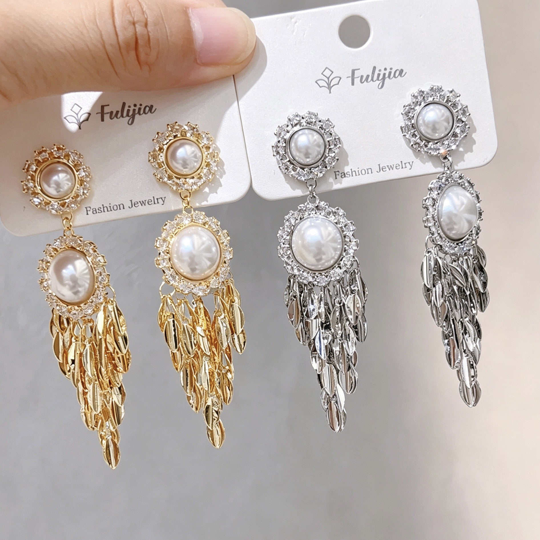 Leaves Tassel Earrings For Women Featuring Electroplated Gold Finish With Copper Ear Pins