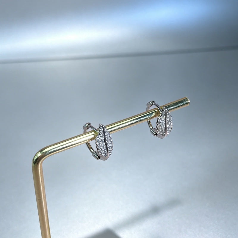 Leaves Earrings For Women Featuring Real Gold Plated Design With Copper Ear Pins