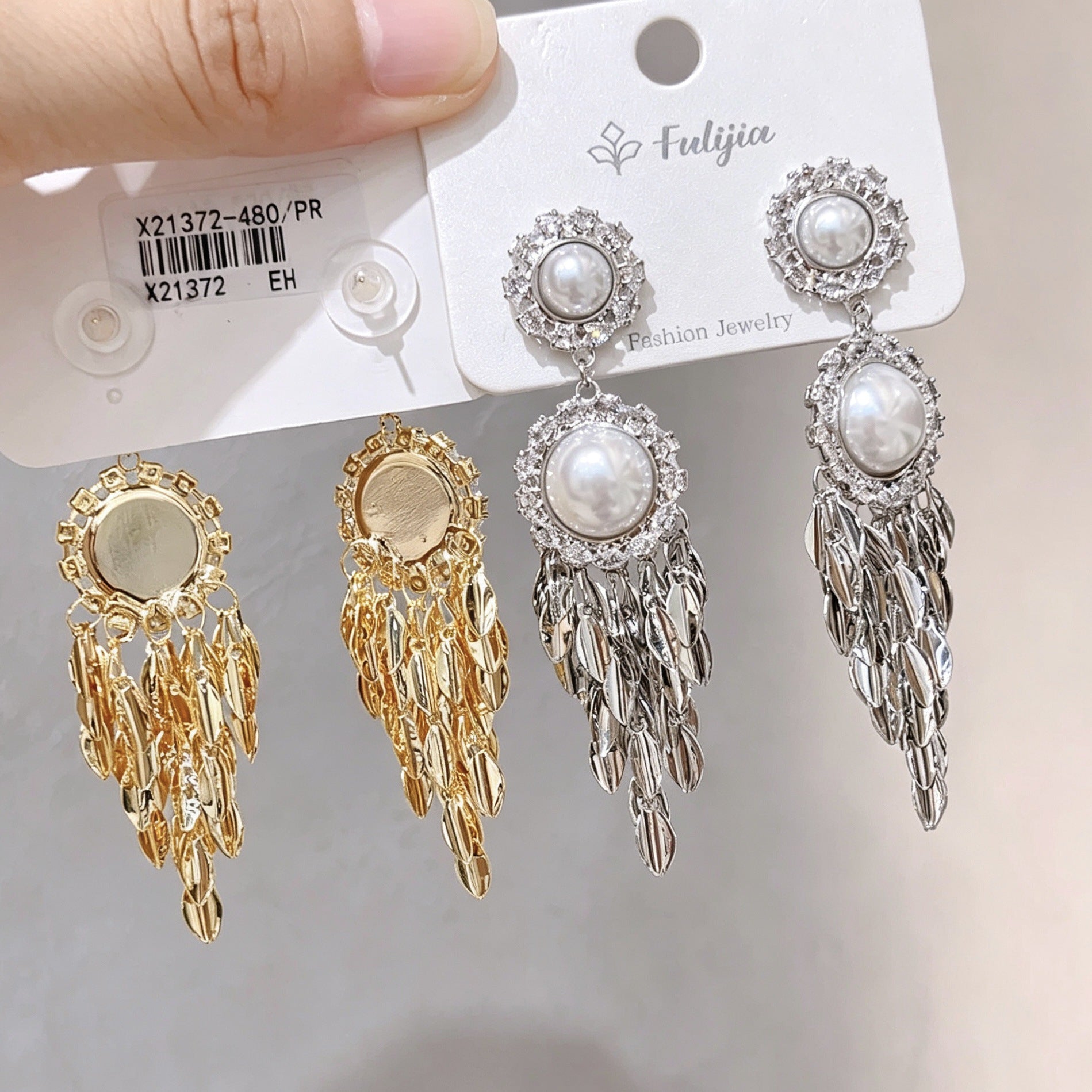 Leaves Tassel Earrings For Women Featuring Electroplated Gold Finish With Copper Ear Pins