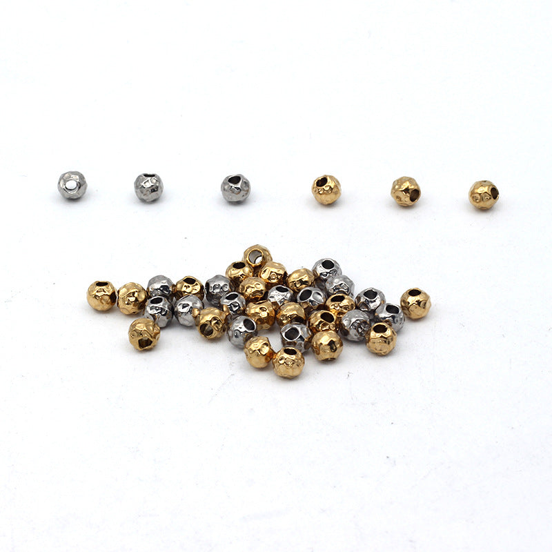 Metal Beads For Jewelry Making In Steel Color Featuring Electroplated Finish, Ideal For Stringing And Crafting