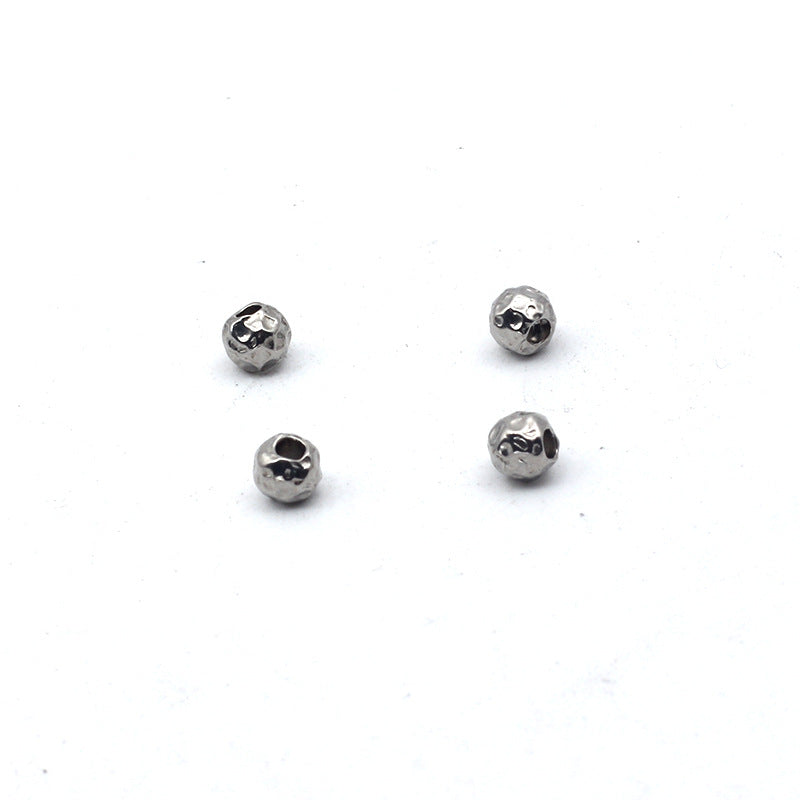 Metal Beads For Jewelry Making In Steel Color Featuring Electroplated Finish, Ideal For Stringing And Crafting