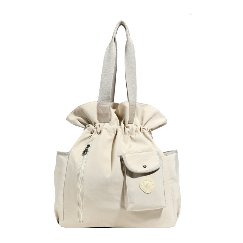 Floral Polyester Bucket Bag With Single Shoulder Strap, Perfect For Summer