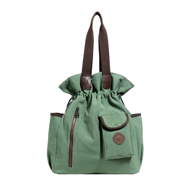 Floral Polyester Bucket Bag With Single Shoulder Strap, Perfect For Summer